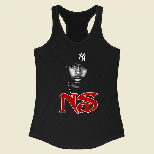 Nas Black Rapper Racerback Tank Top