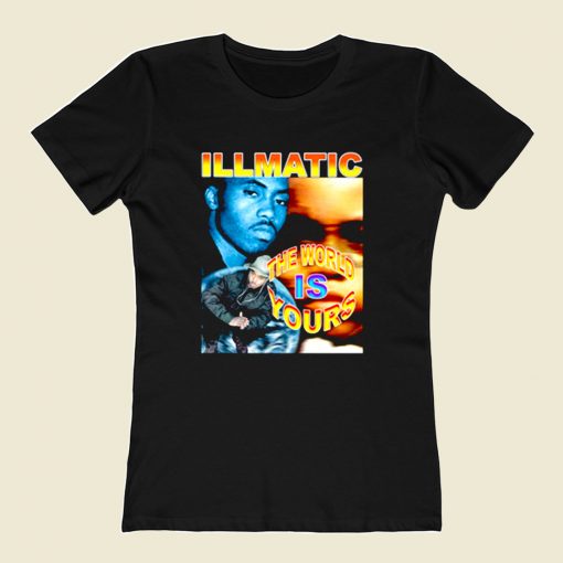 Nas Illmatic The World Is Yours 80s Womens T shirt