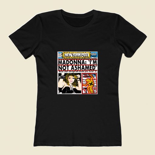 New York Post Madonna Im Not Ashamed 80s Womens T shirt