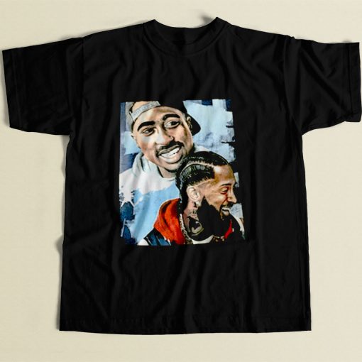 Nipsey Hussle 2 Pac Rapper 80s Mens T Shirt