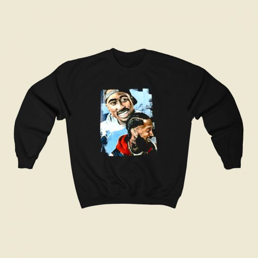 Nipsey Hussle 2 Pac Rapper 80s Sweatshirt Style