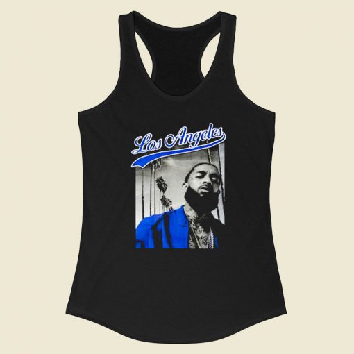 Nipsey Hussle Blue Los Angeles Racerback Tank Top