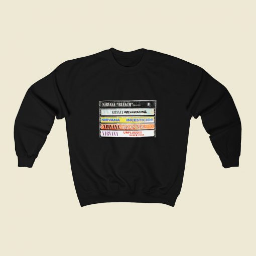 Nirvana Album Cassettes 80s Sweatshirt Style