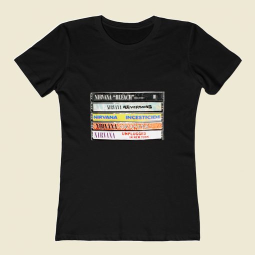 Nirvana Album Cassettes 80s Womens T shirt