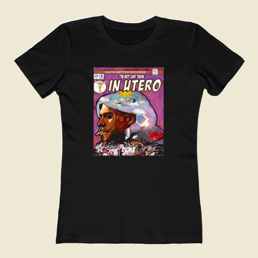 Nirvana In Utero Comic 80s Womens T shirt