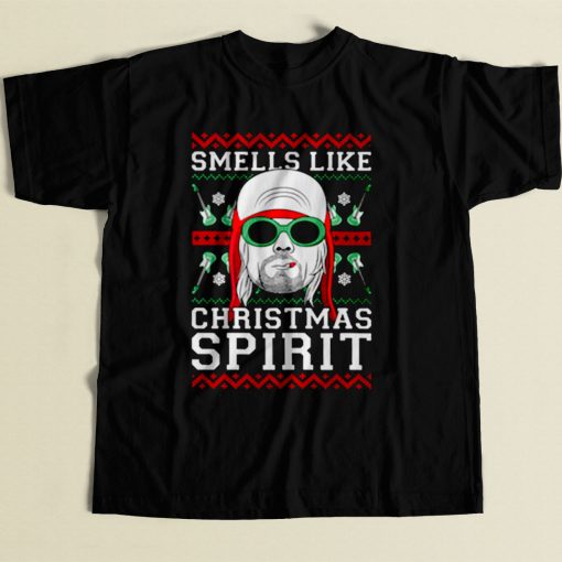 Nirvana Smells Like Christmas Spirit 80s Mens T Shirt