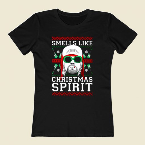 Nirvana Smells Like Christmas Spirit 80s Womens T shirt