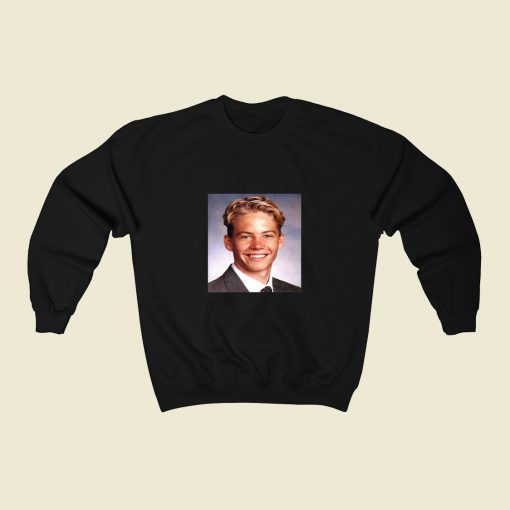 Paul Walker Young 80s Sweatshirt Style