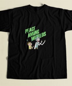 Peace Among Worlds Rick And Morty 80s Mens T Shirt