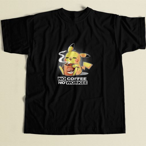 Pikachu Coffe 80s Mens T Shirt