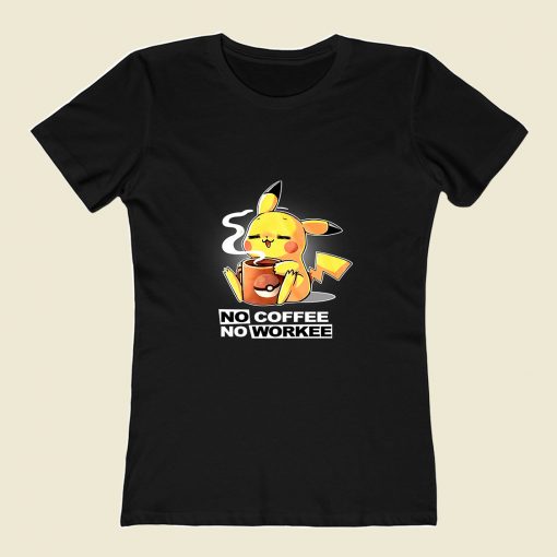 Pikachu Coffe 80s Womens T shirt