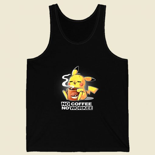 Pikachu Coffe Retro Mens Tank Top