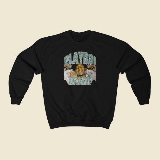 Playboi Carti Rich Hip Hop 80s Sweatshirt Style