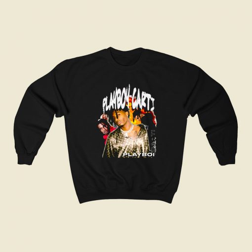 Playboy Carti Rap Homage 80s Sweatshirt Style