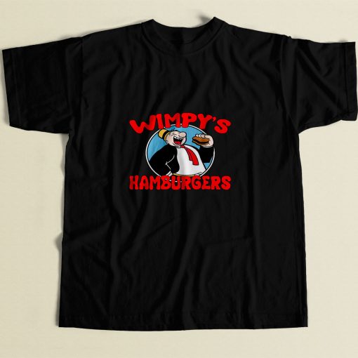 Popeye The Sailor Man Wimpys Hamburgers 80s Mens T Shirt