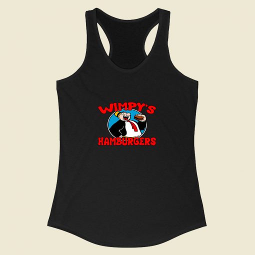 Popeye The Sailor Man Wimpys Hamburgers Racerback Tank Top