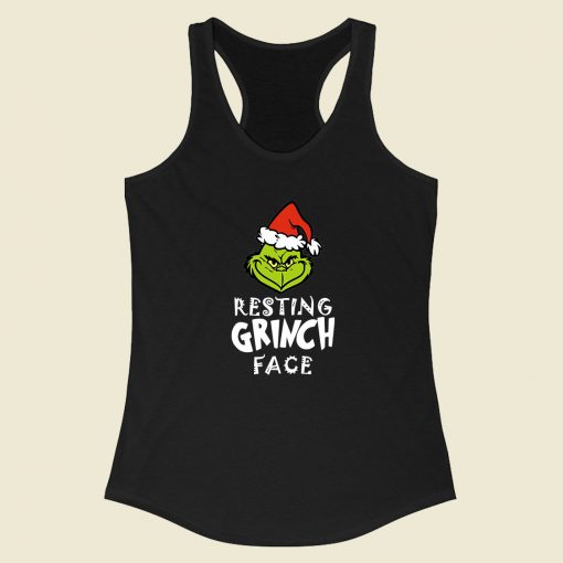 Resting Grinch Face Racerback Tank Top Fashionable