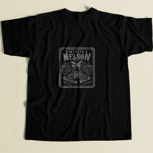 Retro Shotgun Willie Nelson 80s Mens T Shirt