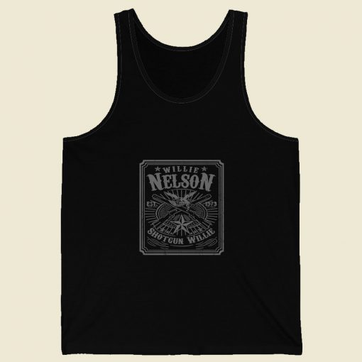 Retro Shotgun Willie Nelson Retro Mens Tank Top