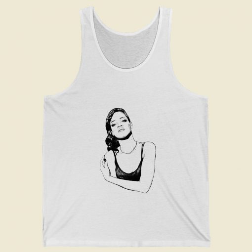 Rihanna Sketch Art Summer Tank Top