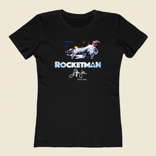 Rocketman Elton John Signature 80s Womens T shirt