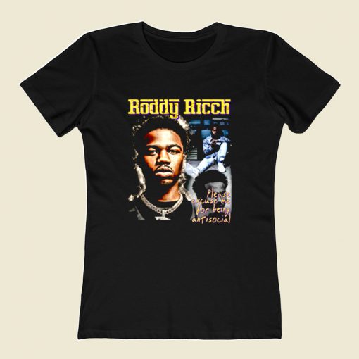 Roddy Ricch Being Anti Social 80s Womens T shirt