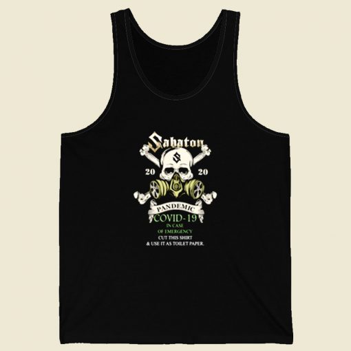 Sabaton 2020 Pandemic Covid 19 Retro Mens Tank Top