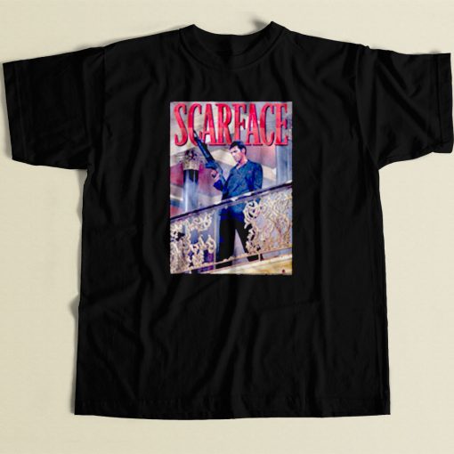 Scarface Tony Montana Balcony 80s Mens T Shirt