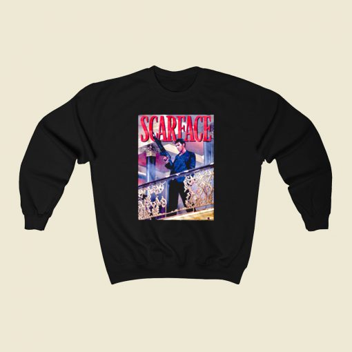 Scarface Tony Montana Balcony 80s Sweatshirt Style