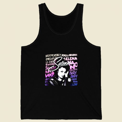 Selena Graffiti Songs Retro Mens Tank Top