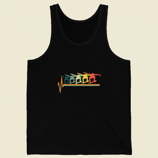 Skateboard Skater Heareat Love Retro Mens Tank Top