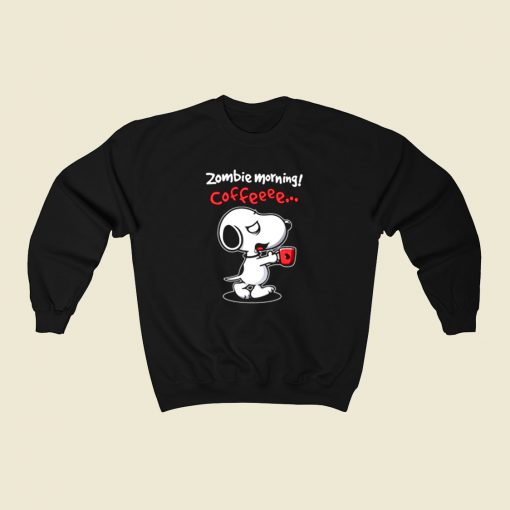 Snoopy Zombie Morning Coffee 80s Sweatshirt Style