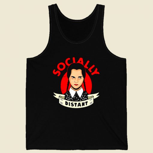 Socially Distant Girl Retro Mens Tank Top