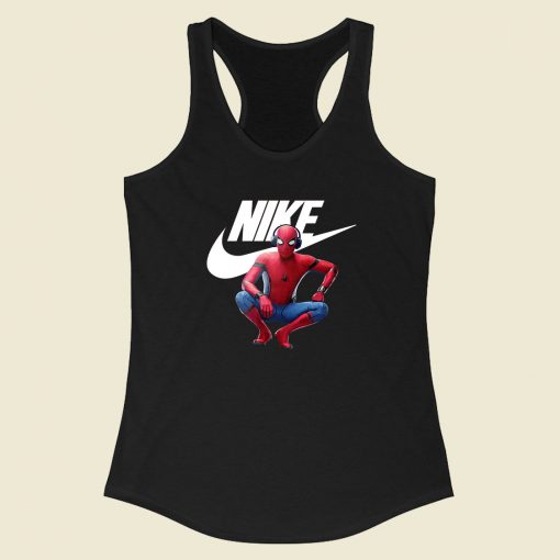 Spiderman With Headphone Racerback Tank Top Fashionable