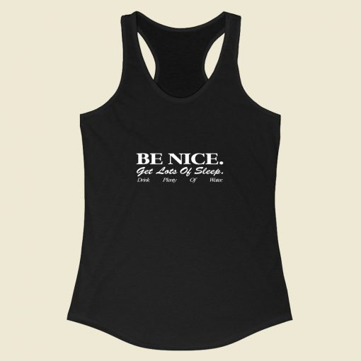 Sporty Rich Be Nice Get Lots Of Sleep Racerback Tank Top