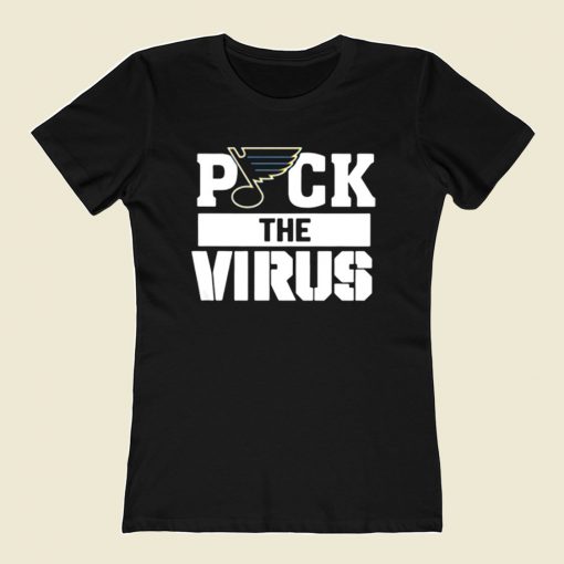 St. Louis Blues Puck The Virus 80s Womens T shirt