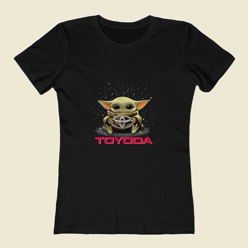 Star Wars Baby Yoda Hug Toyota Retro 80s Womens T shirt