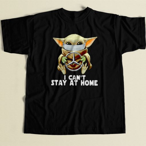 Star Wars Baby Yoda I Cant Stay At Home 80s Mens T Shirt