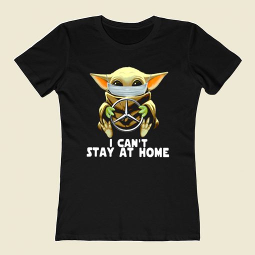 Star Wars Baby Yoda I Cant Stay At Home 80s Womens T shirt