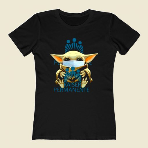 Star Wars Baby Yoda Mask Hug Kaiser 80s Womens T shirt