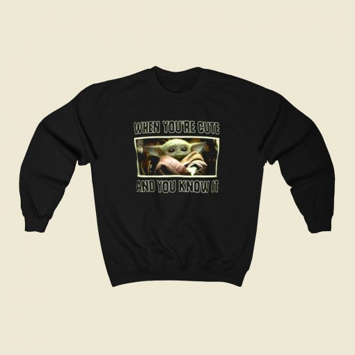 Star Wars Baby Yoda Youre Cute 80s Sweatshirt Style