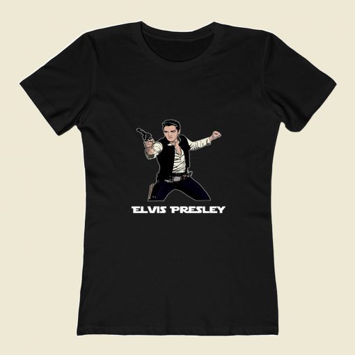 Star Wars Parody Han Elvis Solo 80s Womens T shirt