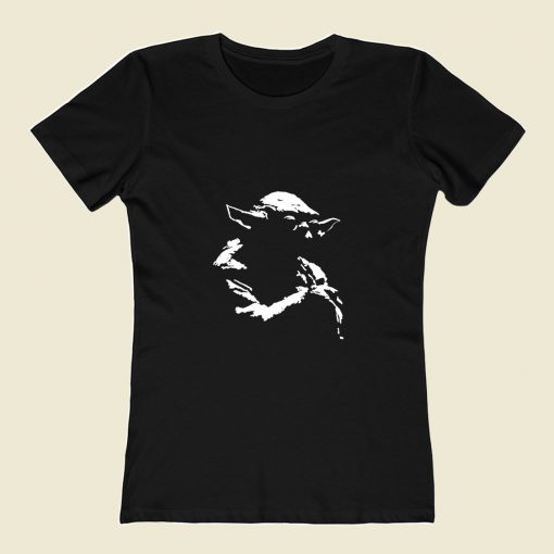 Star Wars Yoda Silhoutte 80s Womens T shirt