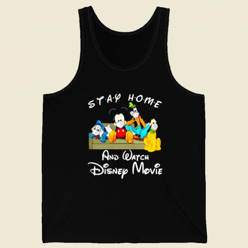 Stay Home And Watch Disney Movie Retro Mens Tank Top