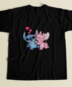 Stitch Angel Kiss 80s Mens T Shirt