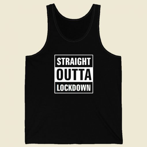 Straight Outta Lockdown Retro Mens Tank Top