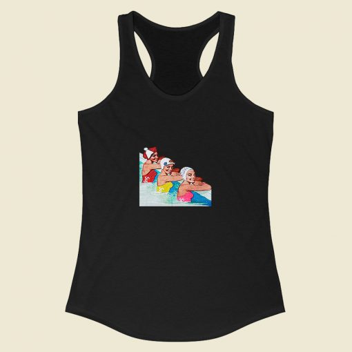 Summer Girls In A Pool Swimmers Racerback Tank Top