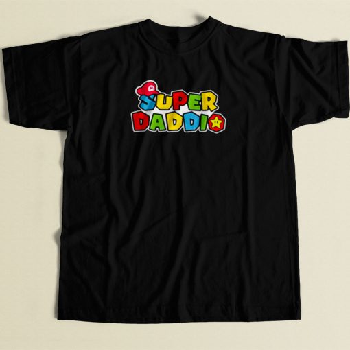 Super Daddio Mario Bros 80s Mens T Shirt