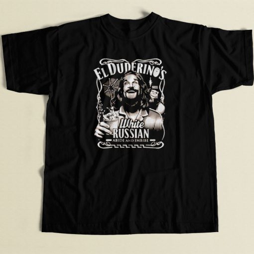 The Dude Big Lebowski Abide 80s Mens T Shirt