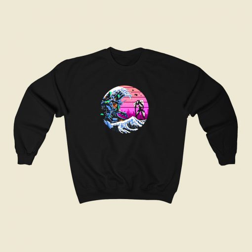 The Great Wave Off Evangelion 80s Sweatshirt Style